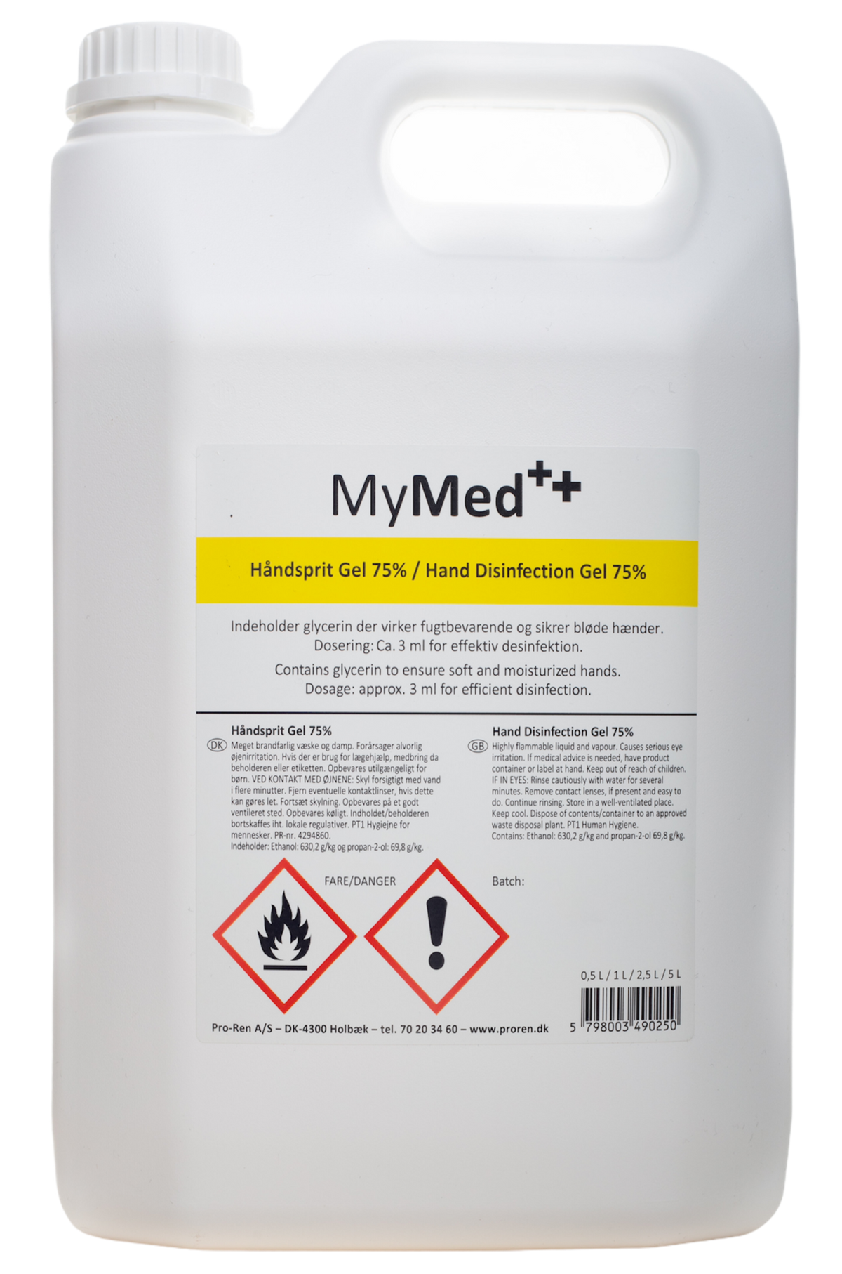 Håndsprit Gel 75% | 5 liter